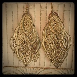 Floating multi tear drop earrings -- bundled