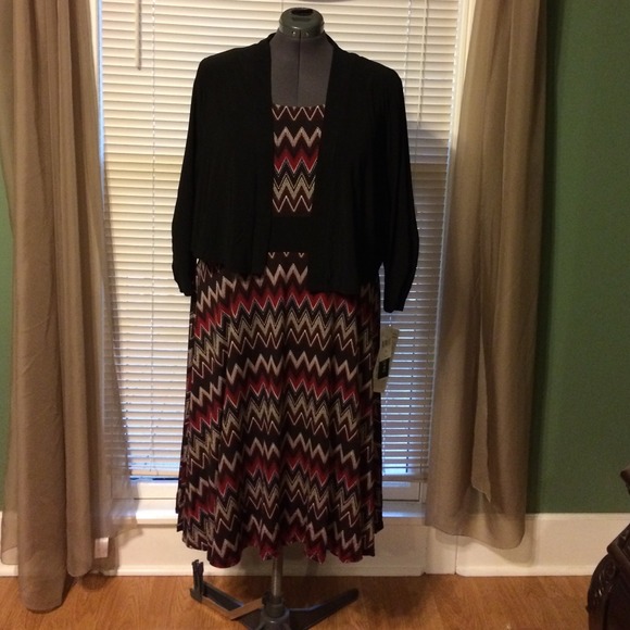 2 piece chevron dress and shrug