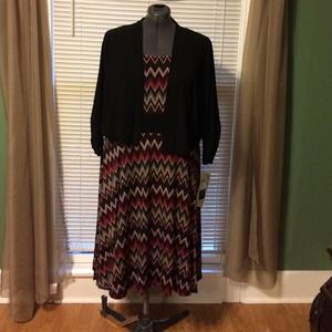 2 piece chevron dress and shrug
