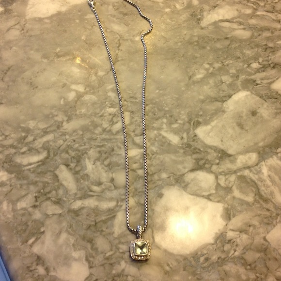 David Yurman prasiolite and diamond necklace