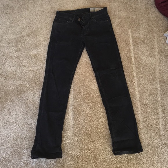 Mens corduroy pants in black. - Picture 1 of 4