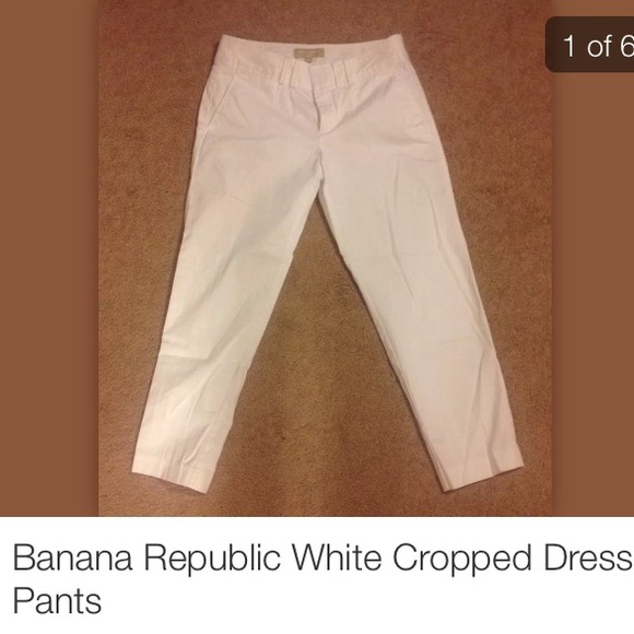 Banana Republic white cropped light-weight pants.