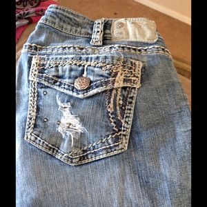 Silver jeans..Tuesday style/distressed look