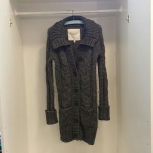 Grey Abercrombie &Fitch sweater coat