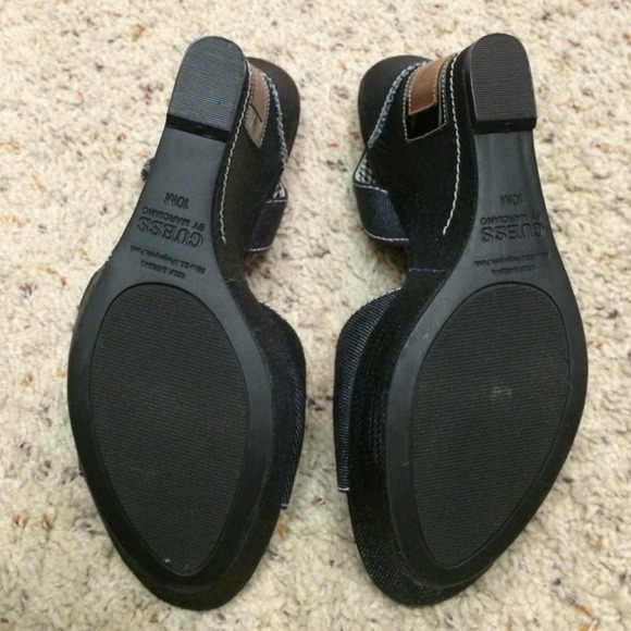 Guess Denim Slingback Wedges - Picture 3 of 4