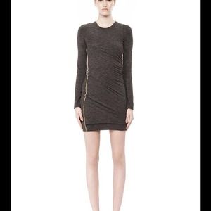 Alexander Wang mohair jersey twist drape dress S