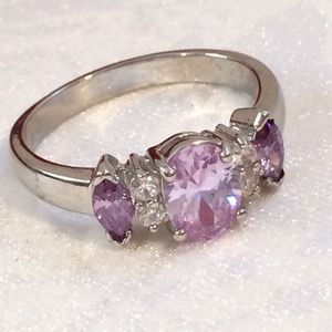 Amethyst Purple CZ Ring