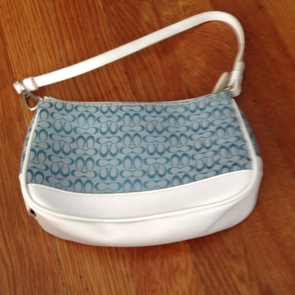 Small Blue Purse Minor Staining