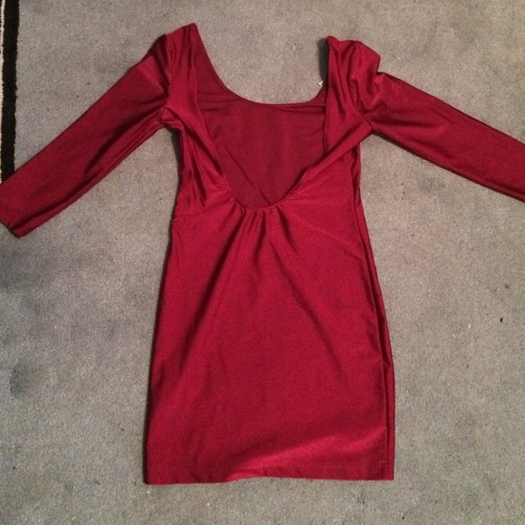 Maroon U- back spandex dress