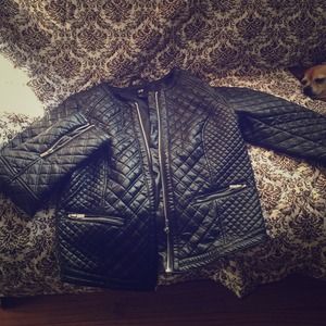 H&M quilted faux leather jacket