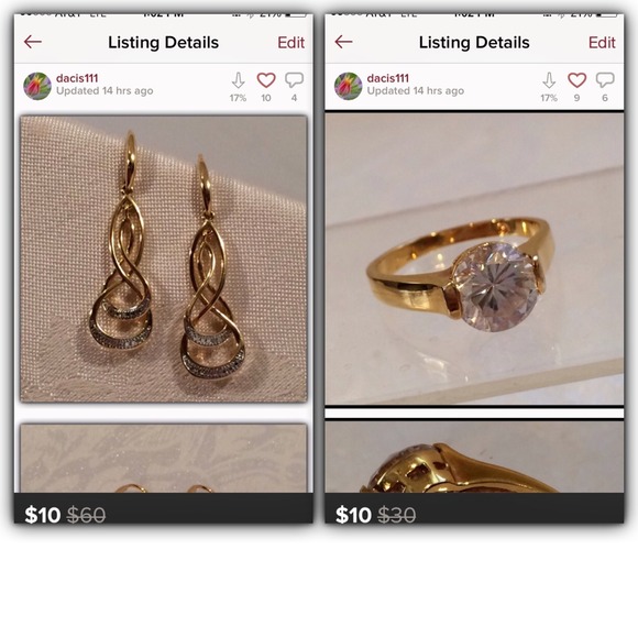 Bundle for @donna619 earrings & ring