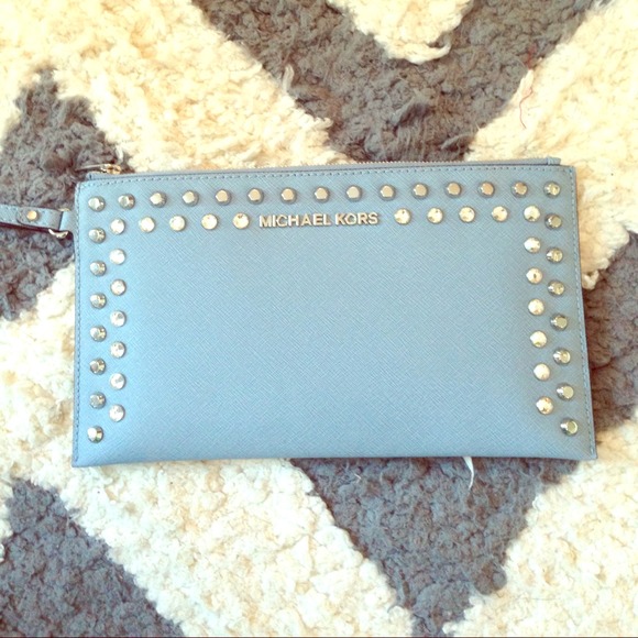 Authentic light blue Michael kors wristlet