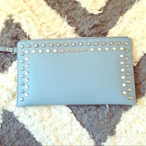 Authentic light blue Michael kors wristlet