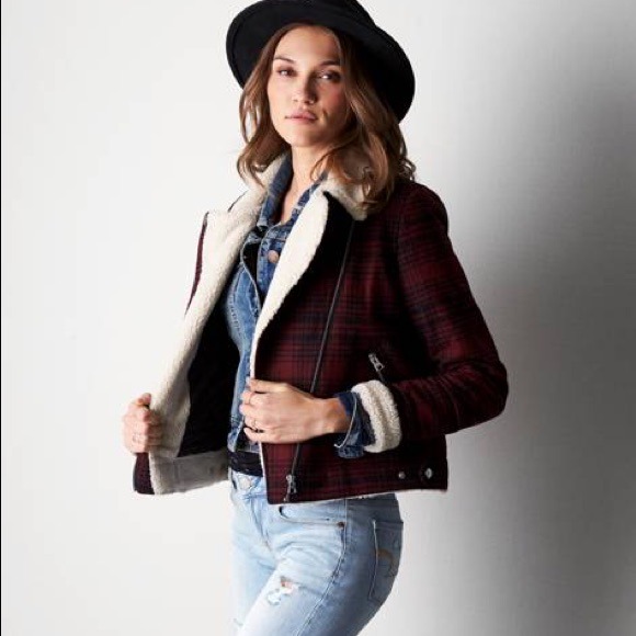 Sold 🙅🙅🙅AEO Plaid Moto Jacket
