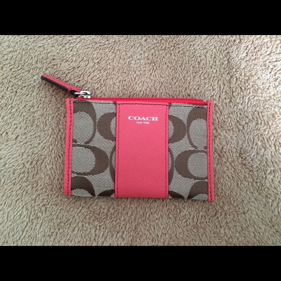 Coach Coin Purse - Coral/Pink