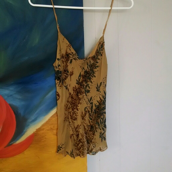 Bebe silk embroidered camisole