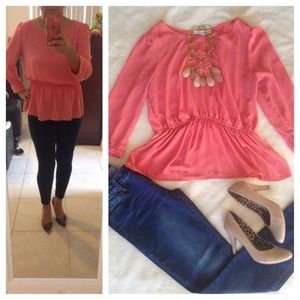 Beautiful Boutique Coral Blouse!