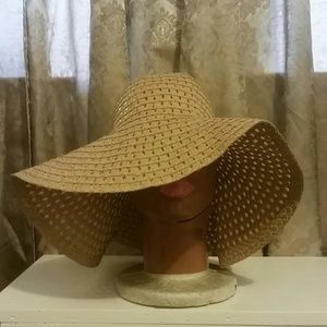 Straw floppy beach hat