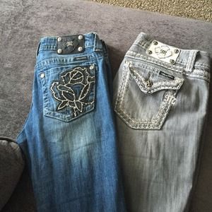 Two Pair of miss me jeans grey and denim Bundle