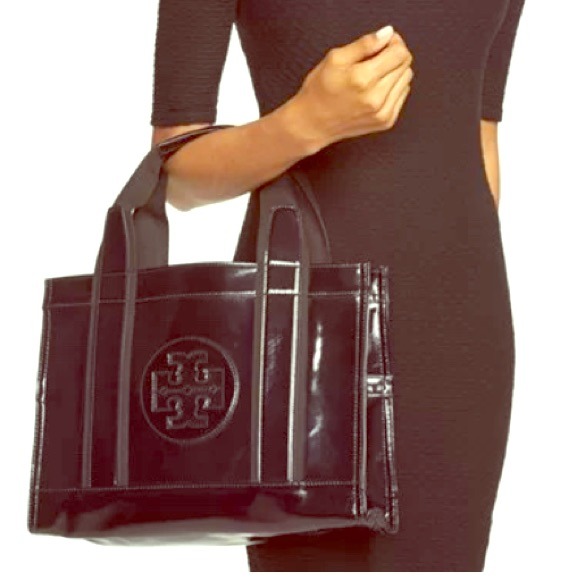 ⭕️SOLD⭕️Tory Burch Mini Black Coated Twill Tote