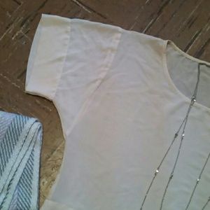 Blush pink sheer box cut crop top