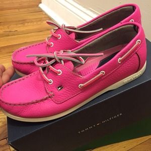 Hot pink loafers