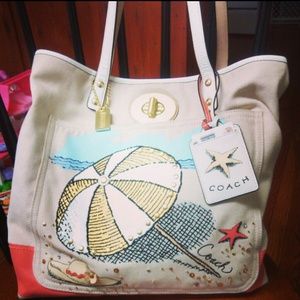Authentic coach beach theme purse