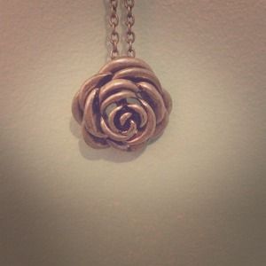 Silver Rose Necklace