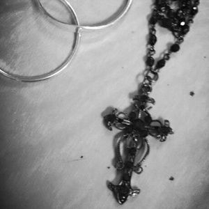 Gothic cross  short necklace