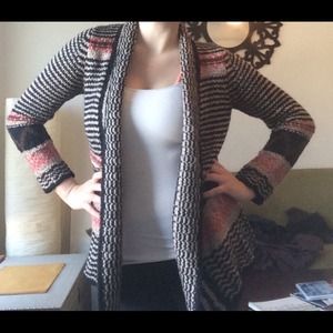 Aztec-Style Open Cardigan