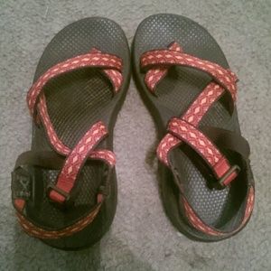 Various colored sandals.