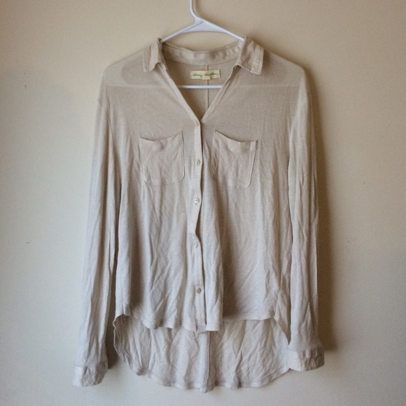 Urban Outfitters Beige Button-Up