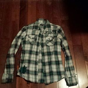 Sinful by affliction woman's flannel button up