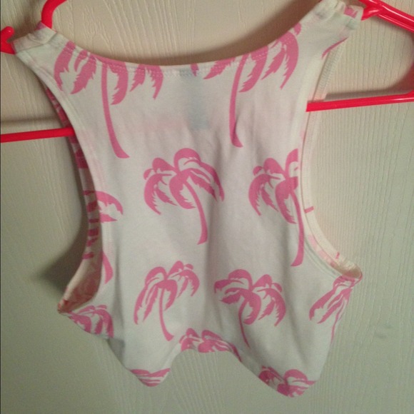 SOLD Palm tree crop top NWOT