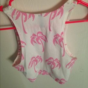 SOLD Palm tree crop top NWOT