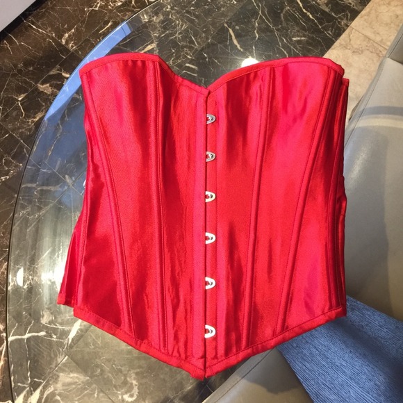 Brand new red satin corset