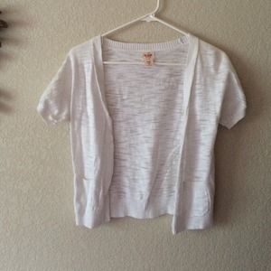 White short sleeve cardigan