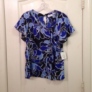 Liz Claiborne petite blue blouse
