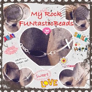 My Rock-Horizontal cross with beautiful black bead