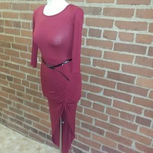 Long sleeve Asymmetrical split dress