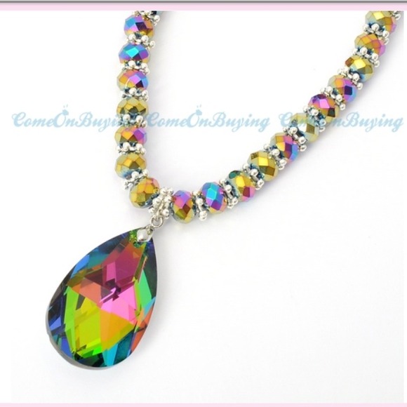 Crystal big beeads water drop pendant necklace ✨ - Picture 2 of 3