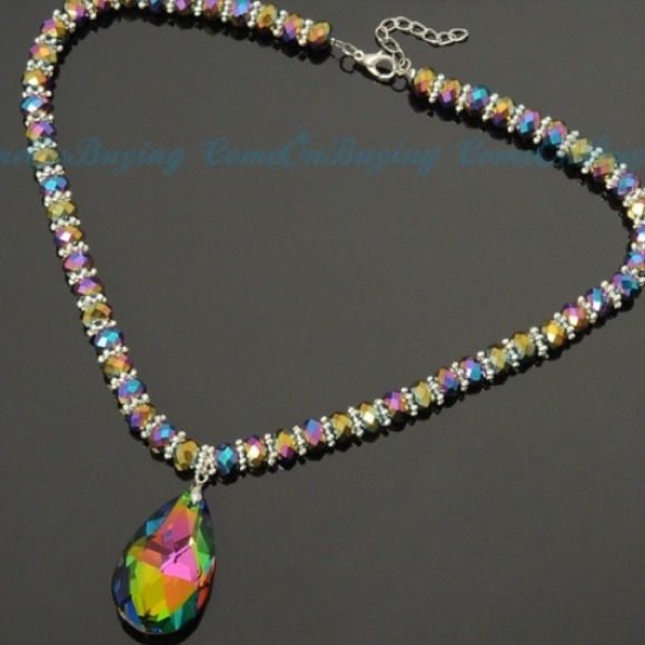 Crystal big beeads water drop pendant necklace ✨ - Picture 3 of 3