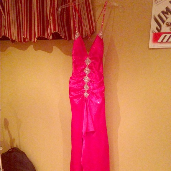 fuchsia prom dress