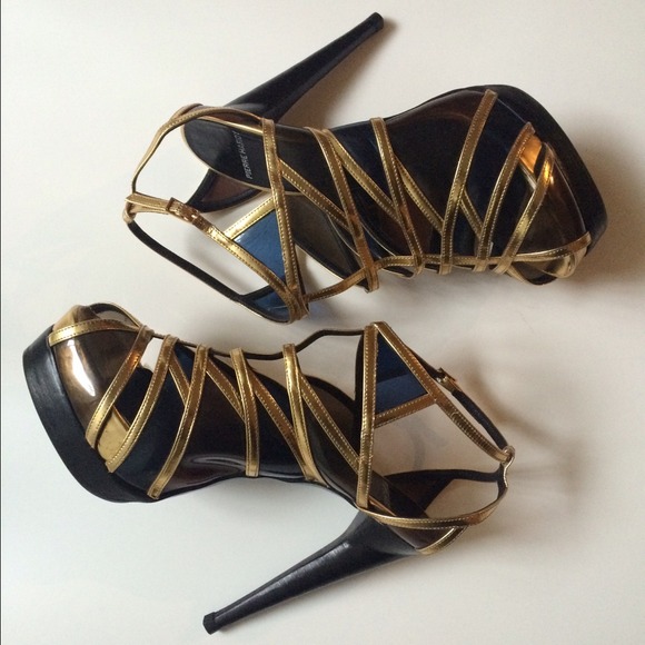 Pierre Hardy Metallic Gold Platform, 10