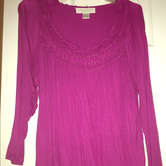 August silk 3/4 sleeve shirt