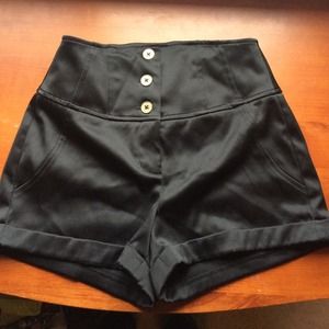 High waisted black shorts