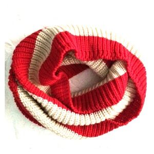 Thick Knit Striped Infinity Scarf