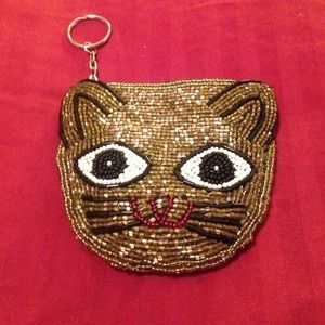 Cat face keychain coin purse 😺CUTE!