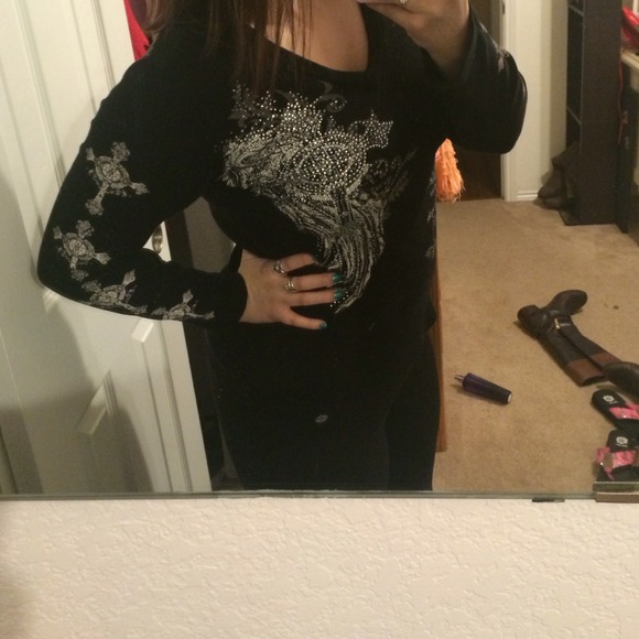 Blingy black top