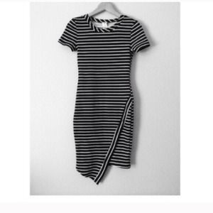 Stripped asymmetrical dress